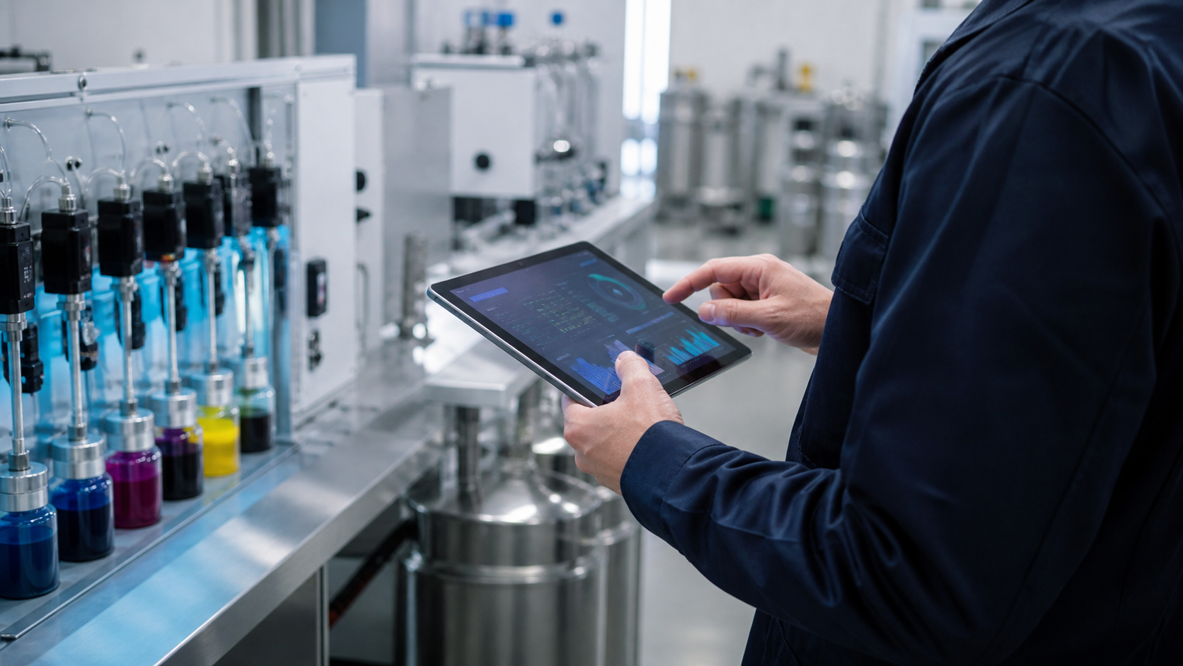 Process engineer operating GSE ink management software